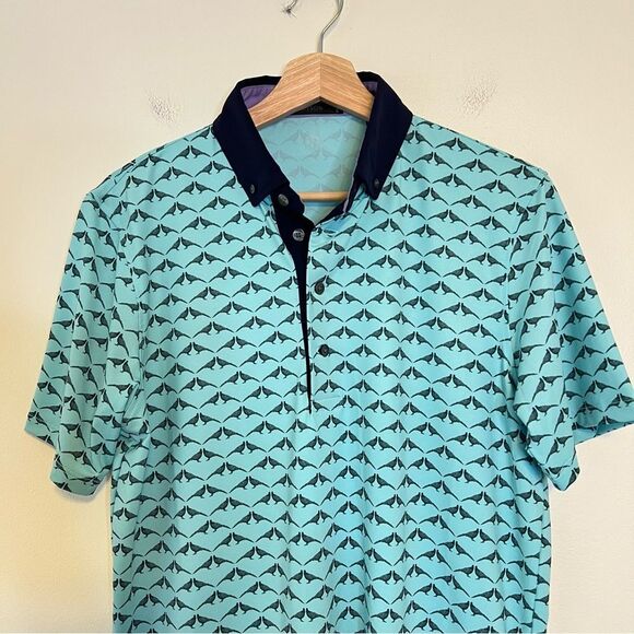 Greyson Siamese Turtle Dove Polo Shirt Size Small Golf Preppy - Picture 4 of 9